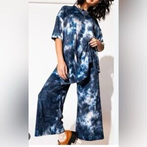 Dressed in Lala Blue Tie Dye Playsuit XL